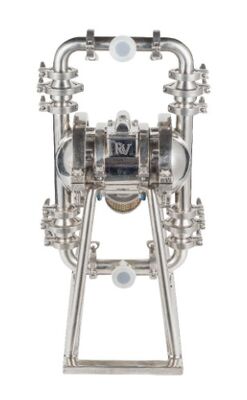 Bomba neumática de diafragma de acero inoxidable con caudal de 150 gpm y presión máxima de 120 psi