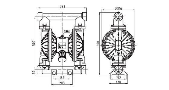Bomba de diafragma RV50 (acero inoxidable)